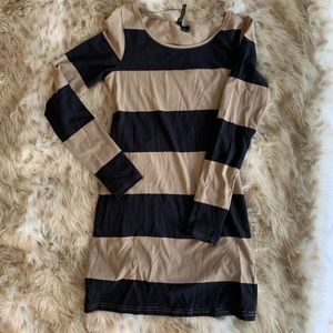 H&M mini long sleeve striped dress